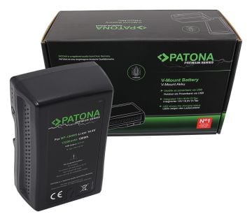 Premium Battery V-Mount f. Sony BP-190WS, 13200mAh, 14.4V, USB-Output