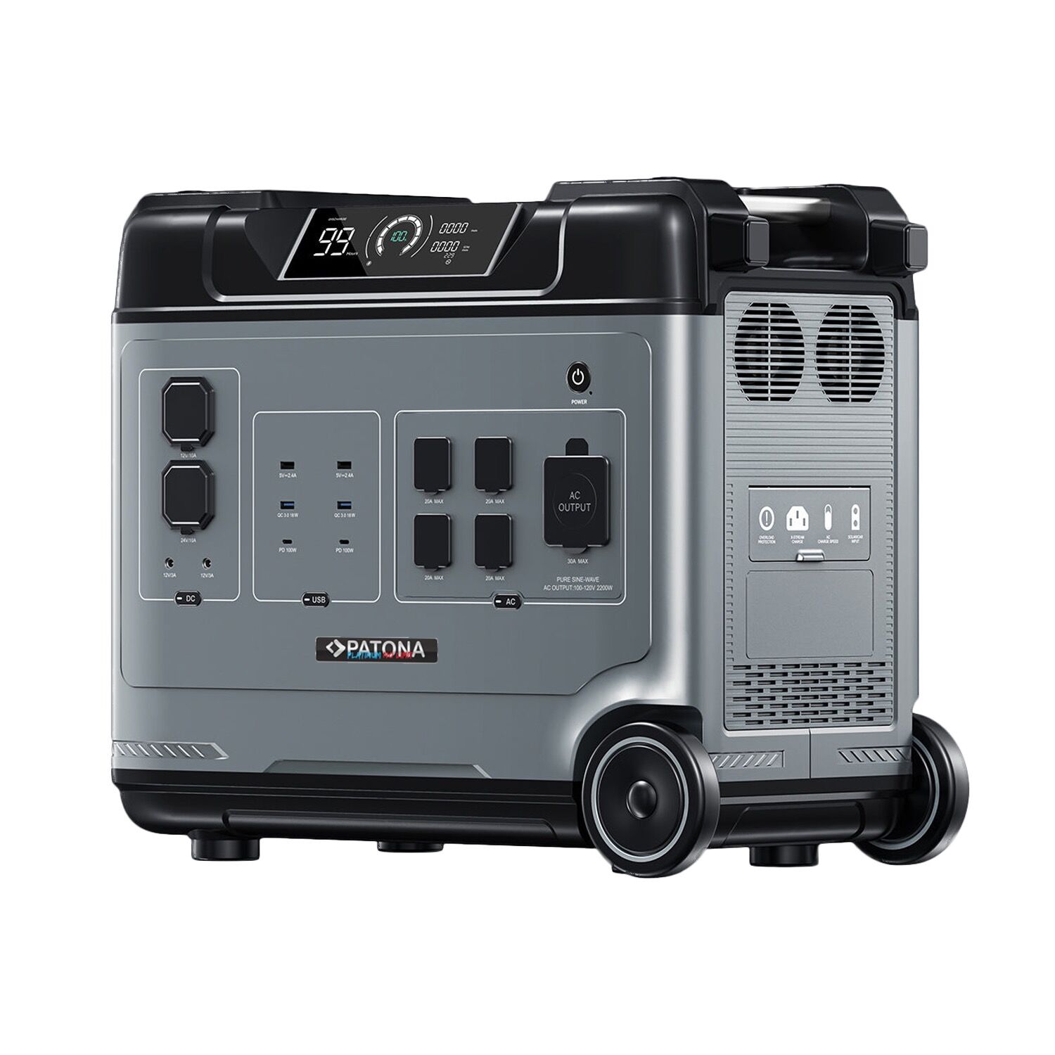 PATONA Platinum Powerstation Autarc 5000 Pro | 5120Wh LiFePO4 Taşınabilir Güç İstasyonu | PD100W USB-C, USB-A QC, AC/DC Çıkışlı