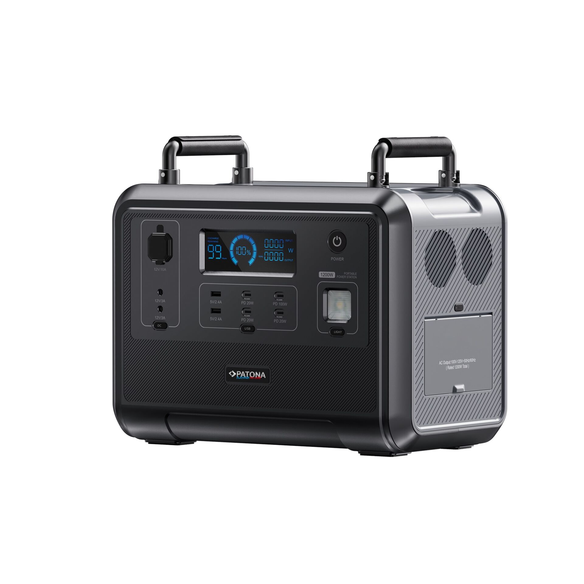 PATONA Autarc 1200 Powerstation | 960Wh LiFePO4 Batarya | PD100W, USB-C, AC Çıkışlı, LED Işıklı Taşınabilir Enerji Kaynağı