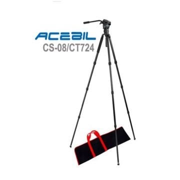 Acebil CS-08/CT724 Profesyonel Karbon Fiber Tripod