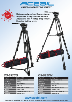 Acebil CS-992CM Profesyonel Karbon Fiber Tripod