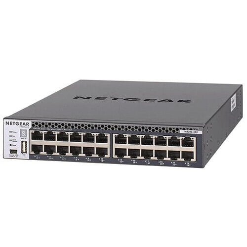 Netgear XSM4324CS-100NES Netgear Half-Width 24x10G including 24x10GBASE-T and 4xSFP+ (shared)