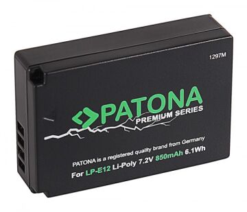PATONA 1297 850mAh Canon LP-E12 Uyumlu Yüksek Kapasiteli Batarya
