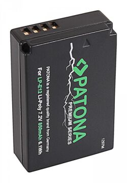 PATONA 1297 850mAh Canon LP-E12 Uyumlu Yüksek Kapasiteli Batarya