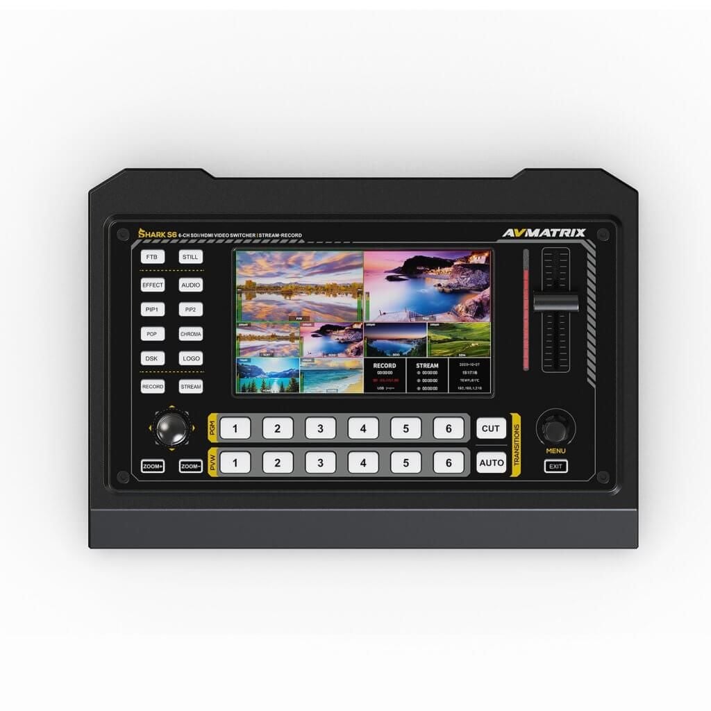 Avmatrix Shark S6 6-CH HDMI/SDI Video Mikseri: Yüksek Performanslı Canlı Yayın ve Prodüksiyon Çözümü