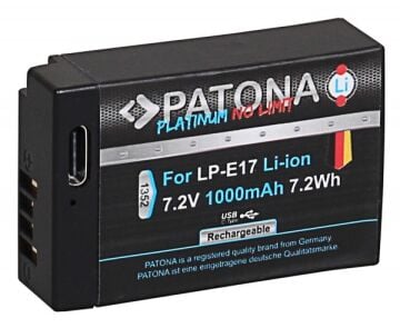 PATONA 1352 Platinum Canon LP-E17 Uyumlu USB-C Girişli Yüksek Kapasiteli Batarya