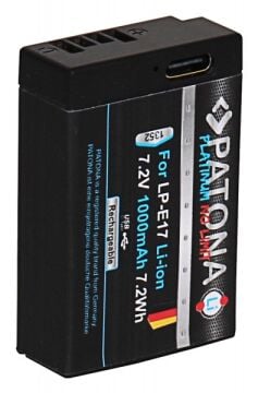 PATONA 1352 Platinum Canon LP-E17 Uyumlu USB-C Girişli Yüksek Kapasiteli Batarya
