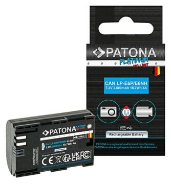 PATONA 1361 Platinum LP-E6P Canon Uyumlu Yüksek Kapasiteli USB-C Batarya