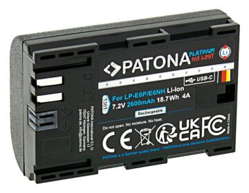 PATONA 1361 Platinum LP-E6P Canon Uyumlu Yüksek Kapasiteli USB-C Batarya