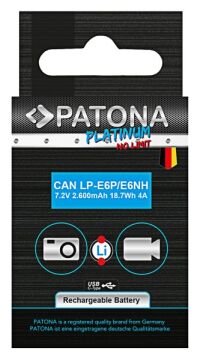 PATONA 1361 Platinum LP-E6P Canon Uyumlu Yüksek Kapasiteli USB-C Batarya