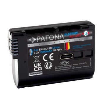 PATONA 1363 Platinum Nikon EN-EL15 Serisi Uyumlu USB-C Girişli Yüksek Kapasiteli Batarya