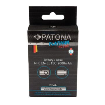 PATONA 1363 Platinum Nikon EN-EL15 Serisi Uyumlu USB-C Girişli Yüksek Kapasiteli Batarya