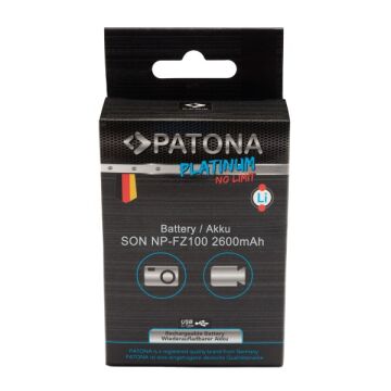 PATONA 1360 Platinum NP-FZ100 Sony Uyumlu USB-C Girişli Yüksek Kapasiteli Batarya