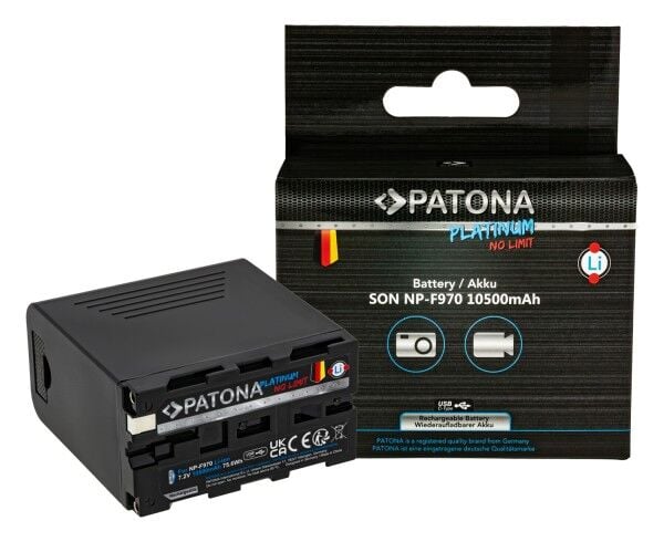 PATONA 1377 Platinum NP-F970 USB-C & Micro-USB Çıkışlı Sony Uyumlu Yüksek Kapasiteli Batarya