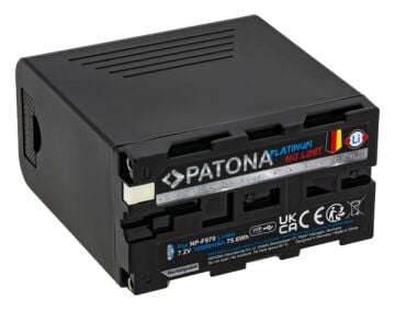 PATONA 1377 Platinum NP-F970 USB-C & Micro-USB Çıkışlı Sony Uyumlu Yüksek Kapasiteli Batarya
