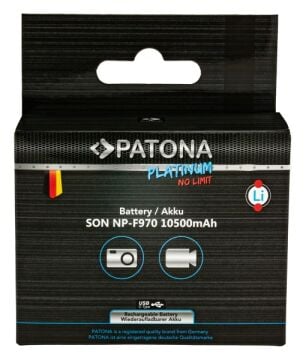PATONA 1377 Platinum NP-F970 USB-C & Micro-USB Çıkışlı Sony Uyumlu Yüksek Kapasiteli Batarya