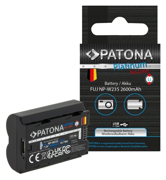 PATONA 1371 Platinum Fujifilm NP-W235 USB-C Şarjlı Kamera Bataryası