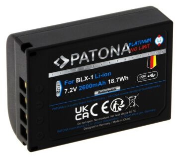 PATONA 1372 Platinum 2600mAh Li-Ion USB-C Kamera Bataryası (Olympus BLX-1 Uyumlu)