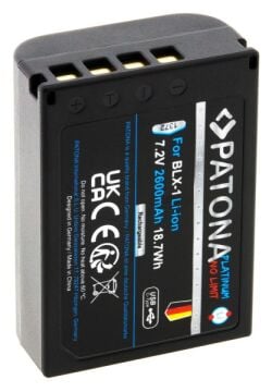 PATONA 1372 Platinum 2600mAh Li-Ion USB-C Kamera Bataryası (Olympus BLX-1 Uyumlu)