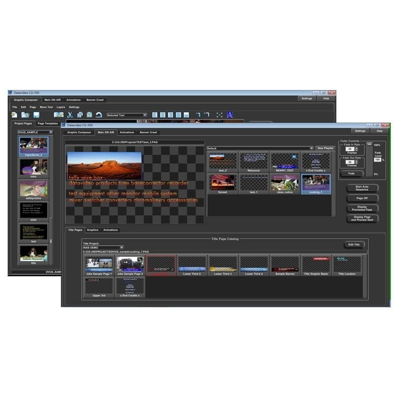 DATAVIDEO CG-350 Karakter Jeneratörü