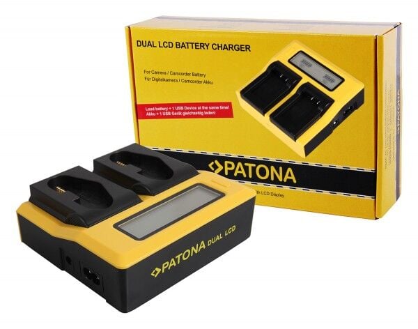 PATONA 7686 Canon LP-E4 / LP-E19 Uyumlu  Çift USB LCD Şarj Cihazı