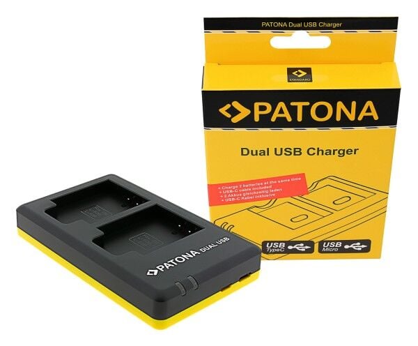 PATONA 1953 Olympus Li-50B / Li-90B Uyumlu USB-C Çift Şarj Cihazı