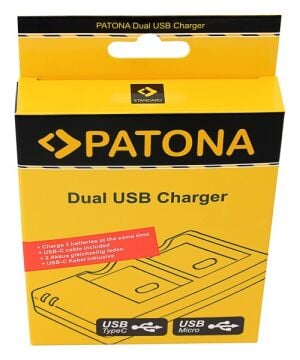 PATONA 1953 Olympus Li-50B / Li-90B Uyumlu USB-C Çift Şarj Cihazı