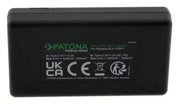 PATONA PREMİUM 161713 Olympus BLX-1 Uyumlu Twin Performance PD Çift Şarj Cihazı