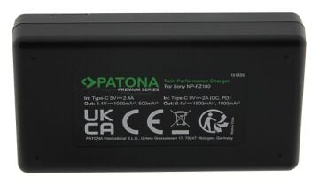 PATONA PREMİUM 161858 Sony NP-FZ100 Uyumlu Twin Performance PD Çift Şarj Cihazı