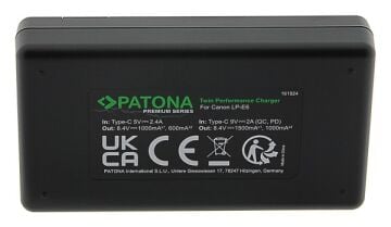 PATONA Premium 161924 Canon LP-E6 Uyumlu Twin Performance PD Çift Şarj Cihazı