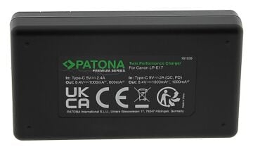PATONA Premium 161939 Canon LP-E17 Uyumlu Twin Performance PD Çift Şarj Cihazı