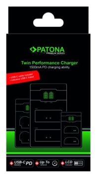 PATONA Premium 161942 Panasonic DMW-BLF19 Uyumlu Twin Performance PD Çift Şarj Cihazı