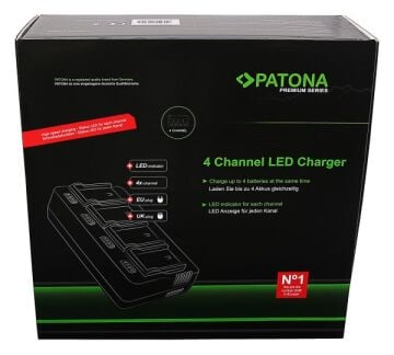 PATONA Premium 1694 4-Kanal Şarj Cihazı  Canon BP-A30, BP-A60, BP-A65, BP-A90 Uyumlu