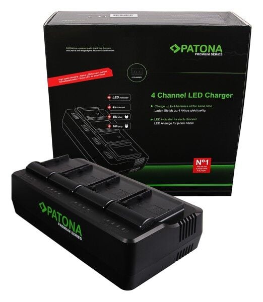 PATONA Premium 1694 4-Kanal Şarj Cihazı  Canon BP-A30, BP-A60, BP-A65, BP-A90 Uyumlu