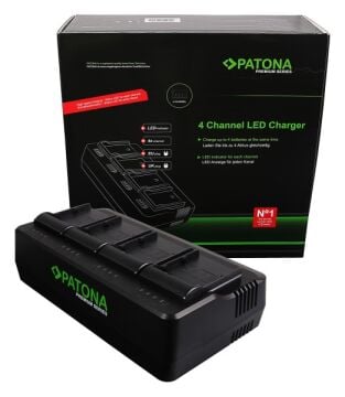 PATONA Premium 1694 4-Kanal Şarj Cihazı  Canon BP-A30, BP-A60, BP-A65, BP-A90 Uyumlu
