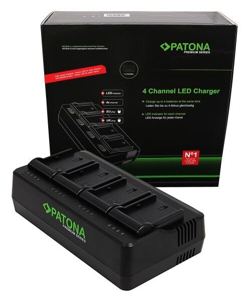 PATONA Premium 1700 4-Kanal Şarj Cihazı Canon LP-E6, LP-E6NH Uyumlu