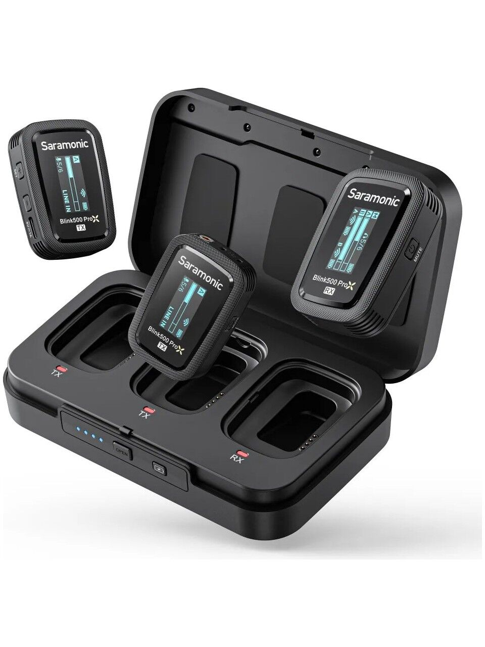 Saramonic Blink500 ProX B2R | 2 Kişilik Kablosuz Yaka Mikrofon Seti – Dahili Kayıt, Uzun Mesafe, Kamera ve Telefon Uyumlu Profesyonel Sistem