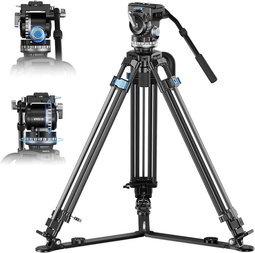 Sirui SQ75 Profesyonel Karbon Fiber Video Tripod Kiti (VHS10 Kafa ile)