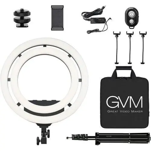 GVM Bi-Color & RGB LED Soft Double Ring Light (18'')