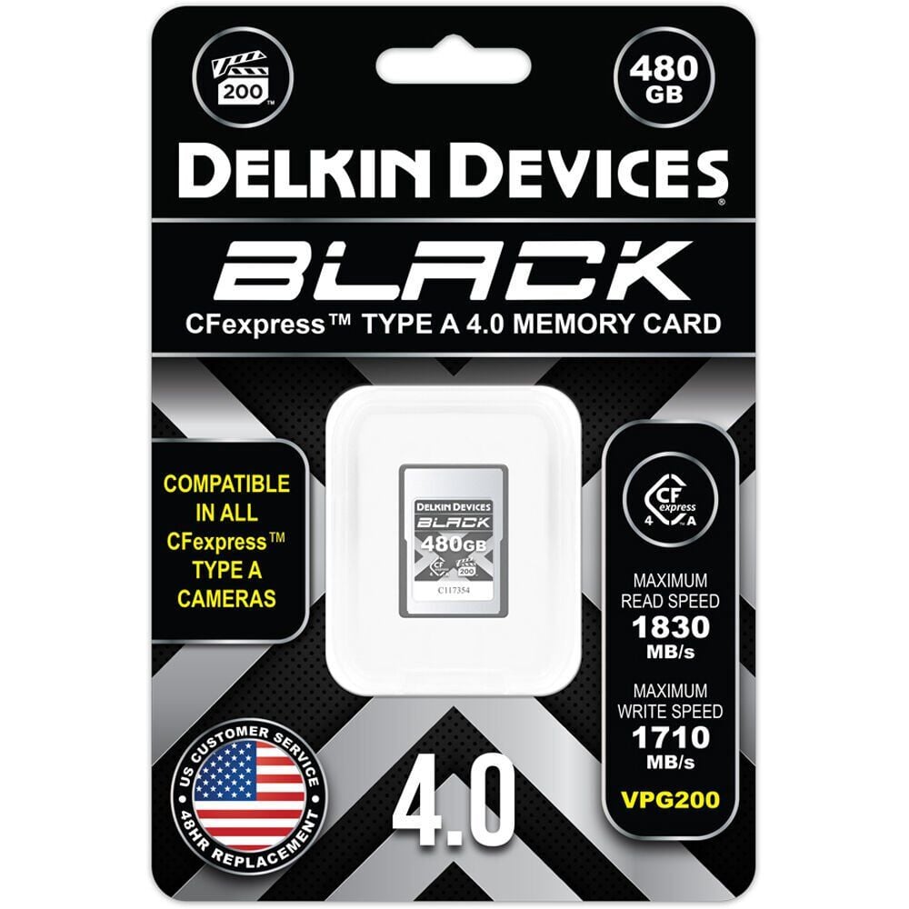 Delkin 480GB CF Express Type A 4.0 Vgp200 Black Hafıza Kartı (Okuma:1830 - Yazma:1710)