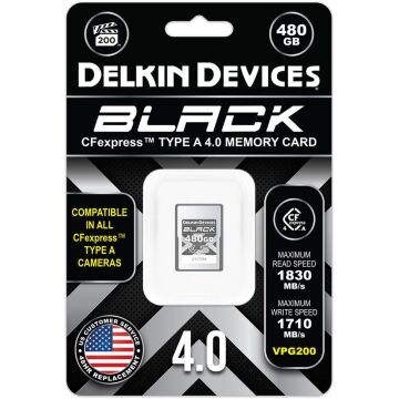 Delkin 480GB CF Express Type A 4.0 Vgp200 Black Hafıza Kartı (Okuma:1830 - Yazma:1710)