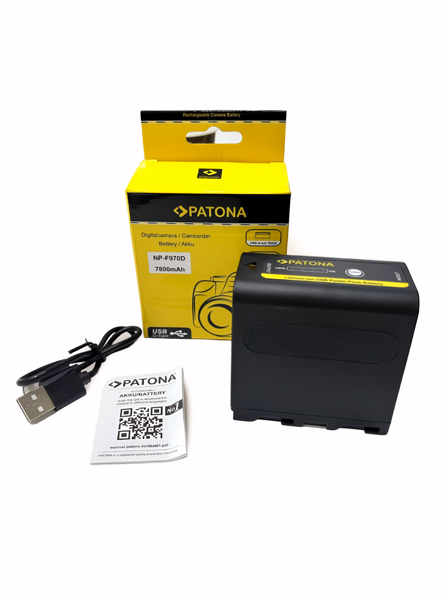 PATONA NP-F970D 1390M 7800mAh Li-Ion Kamera Bataryası (Sony NP-F970 Uyumlu)