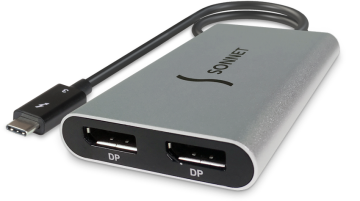 Thunderbolt 3 to Dual DisplayPort Adapter - Supports 4K Displays (Mac & Windows)