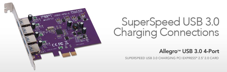 Allegro USB 3.0 PCIe Card (4 ports) [Thunderbolt compatible]