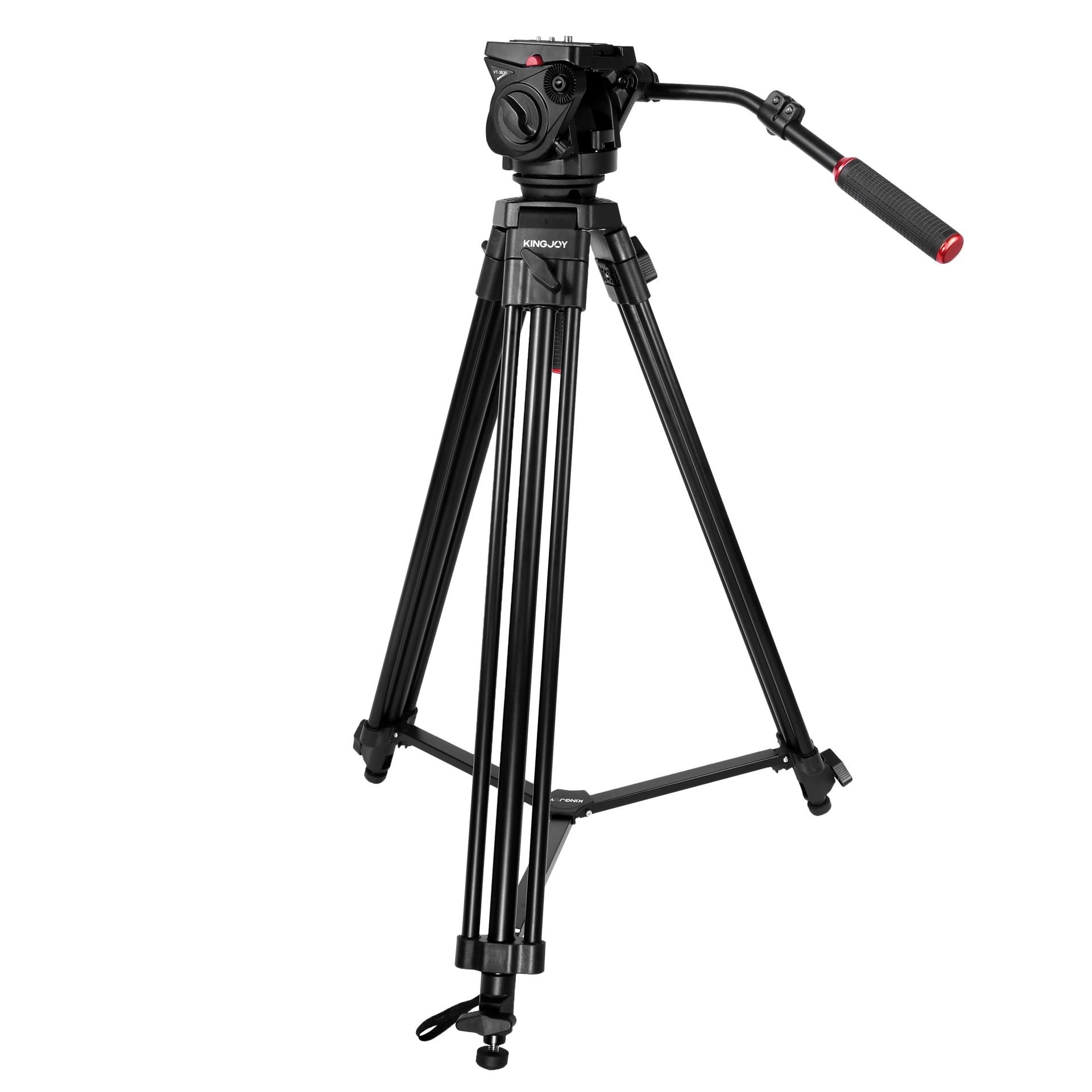 KINGJOY VT-2100L+VT3530 Video Tripodu - Profesyonel Video Çekimleri İçin 10kg Taşıma Kapasitesi, Fluid Drag Başlık