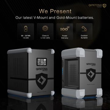 PATONA PROTECT Gold Mount Batarya G300-PD100 297Wh USB-C USB-A 2xD-Tap