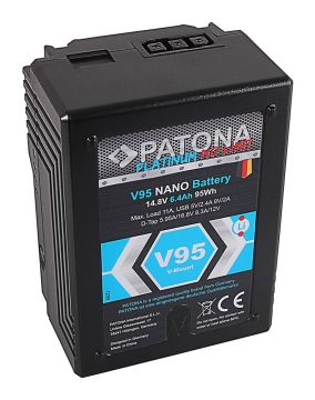 PATONA Platinum NANO V95 V-Mount 95Wh f. Sony DSR 600P 650P 652P HDW 800P PDW 850 BP-150w RED ARRI