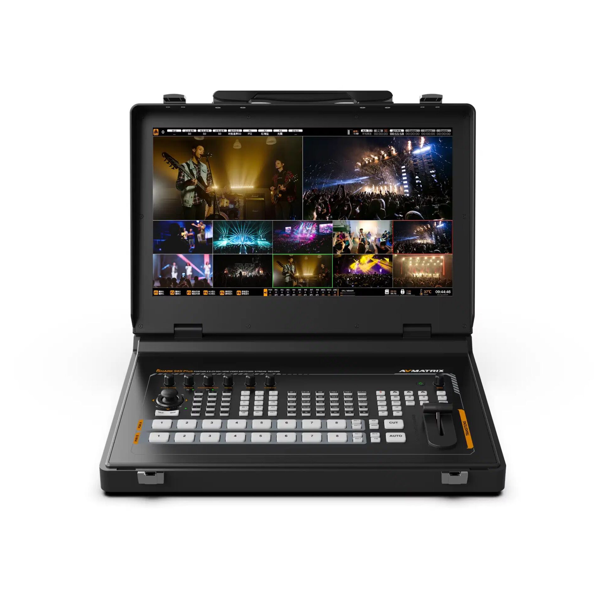 Avmatrix SHARK S8X PLUS Canlı Yayın İçin 8 Kanal Taşınabilir Video Mikser – SDI/HDMI Girişli
